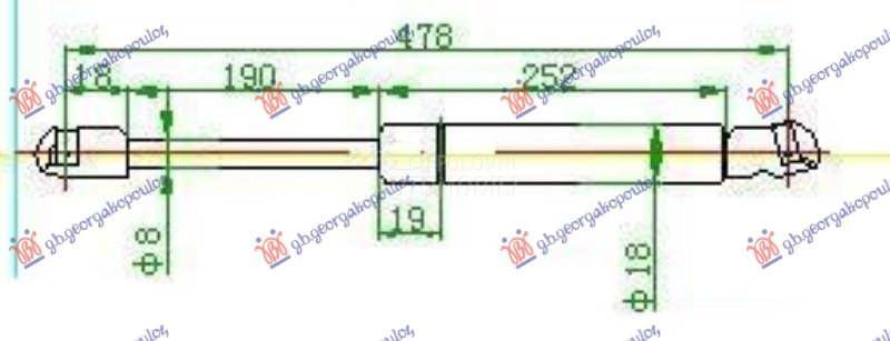 AMORTIZER GEPEK VRATA (480L-55