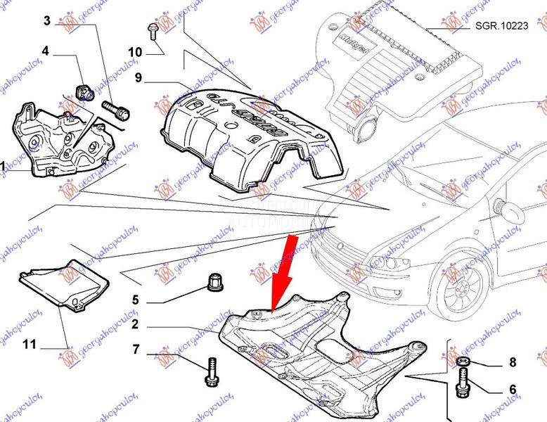 ZASTITA MOTORA PREDNJA PLASTIC