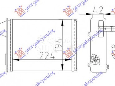 GREJAC KABINE (224x194) (SA PR za Fiat Strada od 1999. do 2005. god.