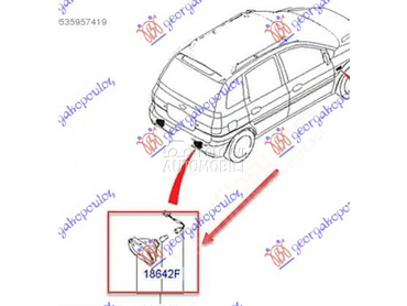 ZADNJA MAGLENKA (O) za Hyundai Matrix od 2008. do 2010. god.