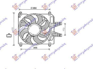 VENTILATOR KOMPLET (1.8/2.0 BE za Fiat Multipla od 2004. do 2010. god.