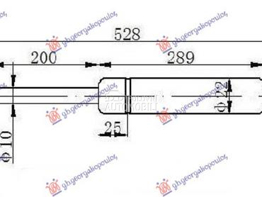 AMORTIZER GEPEK VRATA (528L-60 za Renault Scenic od 2012. do 2016. god.