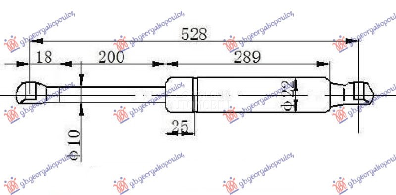 AMORTIZER GEPEK VRATA (528L-60