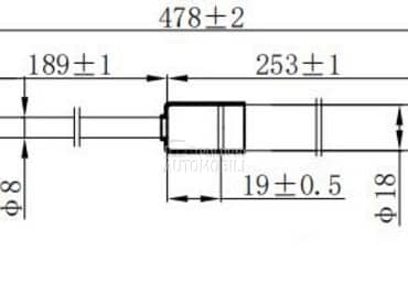 AMORTIZER GEPEK VRATA 600... za Kia Sorento od 2009. do 2012. god.