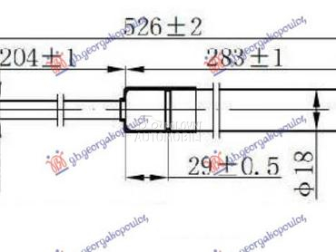 AMORTIZER GEPEK VRATA (527L-32 za Volkswagen Polo od 2014. do 2017. god.