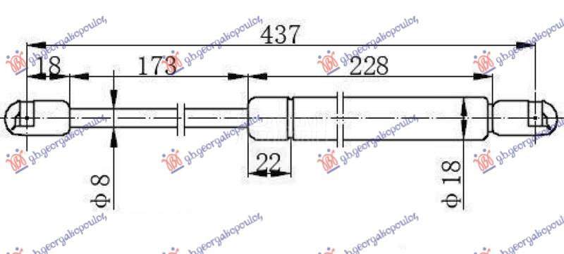 AMORTIZER GEPEK VRATA (437L-35