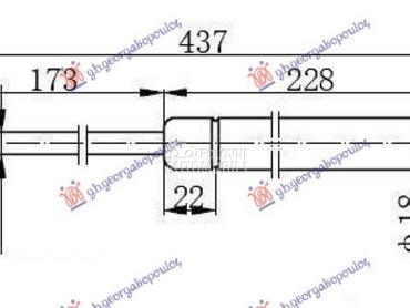 AMORTIZER GEPEK VRATA (437L-35 za Fiat Punto od 2012. do 2025. god.