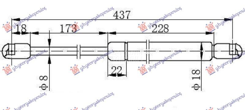 AMORTIZER GEPEK VRATA (437L-35