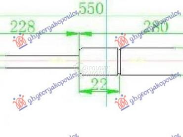 AMORTIZER GEPEK VRATA (380N) za Fiat Panda od 1986. do 2003. god.