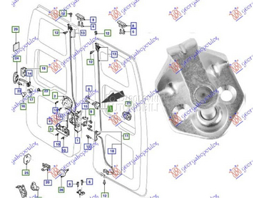 BRAVA GEPEK VRATA CENTRALNA za Ford Transit Connect od 2010. do 2013. god.