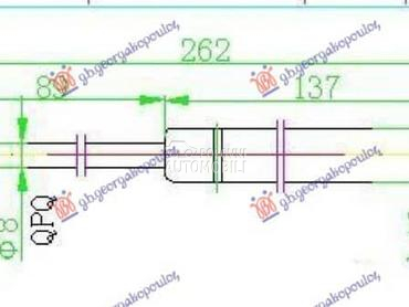 AMORTIZER GEPEK VRATA 510... za Opel Vectra C od 2002. do 2005. god.