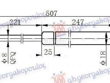 AMORTIZER GEPEK VRATA 5 VRATA za Fiat Stilo od 2001. do 2006. god.
