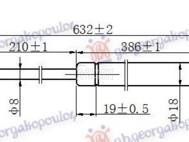 AMORTIZER GEPEK VRATA (632L-60 za Citroen Evasion od 1994. do 2002. god.