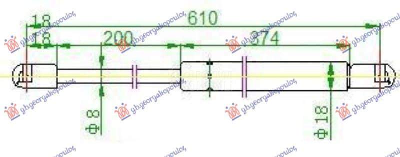 AMORTIZER GEPEK VRATA (560N)
