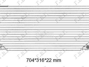 HLADNJAK KLIME (680x320) JAPAN za Toyota Corolla od 2000. do 2002. god.