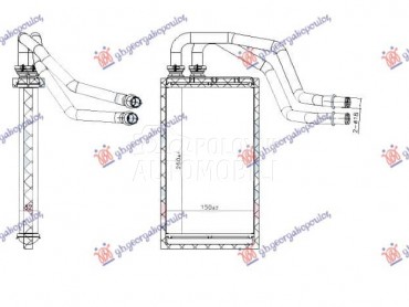 GREJAC KABINE (250x154x32) za Mercedes Benz V Klasa od 2015. do 2020. god.