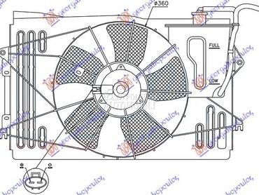 VENTILATOR KOMPLET (BENZIN) (S za Toyota Corolla Verso od 2002. do 2007. god.