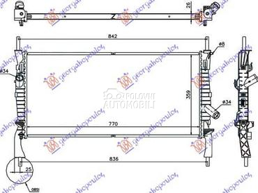 HLADNJAK MOTORA 2.2/2.4... za Ford Transit Connect od 2006. do 2013. god.