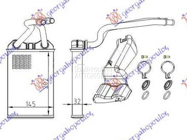 GREJAC KABINE (205x145) za Chrysler PT Cruiser od 2001. do 2010. god.