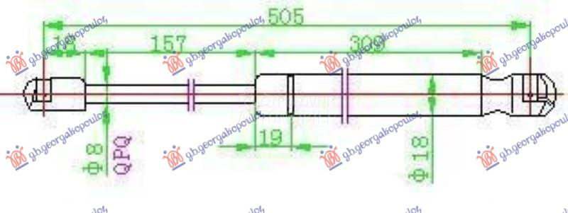 AMORTIZER GEPEK VRATA (505L-77