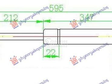 AMORTIZER GEPEK VRATA (595L-51 za Renault Megane od 1999. do 2003. god.
