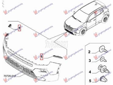 NOSAC PREDNJEG BRANIKA Desno za Jeep Avenger za 2022. god.