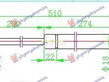 AMORTIZER GEPEK VRATA KARAVAN za Opel Astra F od 1995. do 1998. god.