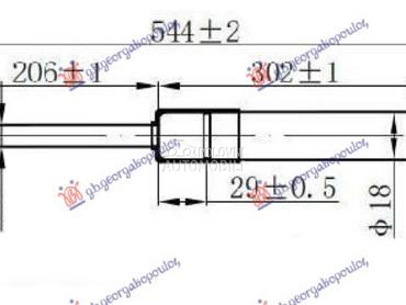 AMORTIZER GEPEK VRATA 3 VRATA za Opel Corsa B od 1993. do 1995. god.