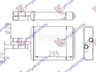 GREJAC KABINE (203x175) za Opel Vectra B od 1996. do 1998. god.