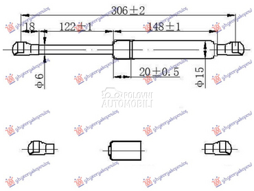 AMORTIZER GEPEK VRATA (SEDAN) za Opel Vectra B od 1996. do 1998. god.
