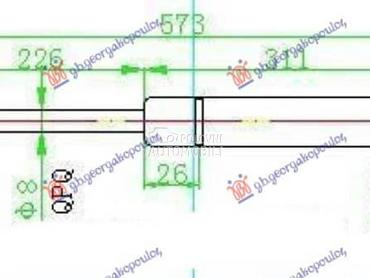 AMORTIZER GEPEK VRATA... za Opel Astra G od 1998. do 2004. god.