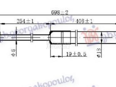 AMORTIZER GEPEK VRATA (700L-67 za Citroen Berlingo od 1996. do 2002. god.