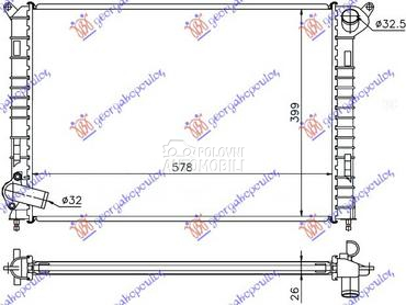 HLADNJAK MOTORA 1.6cc (ONE) 16 za MINI Cooper od 2002. do 2006. god.