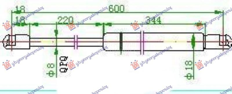 AMORTIZER GEPEK VRATA (600L-36