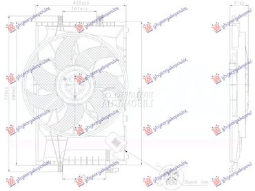 VENTILATOR KOMPLET BENZIN/DIZE za Mercedes Benz CLK Klasa od 2002. do 2009. god.