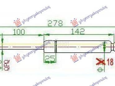 AMORTIZER GEPEK VRATA 530... za Seat Toledo od 1999. do 2004. god.