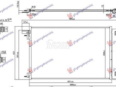 HLADNJAK KLIME 1.6 BENZIN (651 za Citroen DS4 od 2011. do 2015. god.