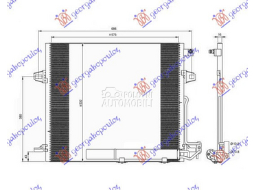 HLADNJAK KLIME (AUTO) (587x528 za Mercedes Benz GL Klasa od 2006. do 2012. god.