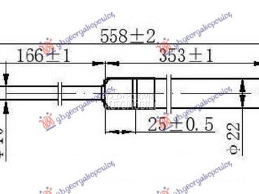 AMORTIZER GEPEK VRATA (558L-72 za Mercedes Benz ML Klasa od 2005. do 2011. god.