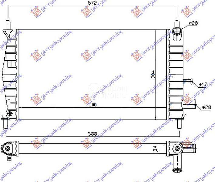 HLADNJAK MOTORA 1.1/1.3CC (50x