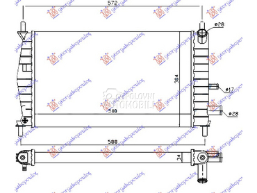 HLADNJAK MOTORA 1.1/1.3CC (50x za Ford Fiesta od 1996. do 1999. god.
