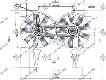 VENTILATOR (DUPLI) KOMPLET (BE za Mercedes Benz E Klasa od 1996. do 1999. god.