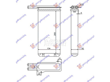 GREJAC KABINE (265x134) za Ford Escort od 1990. do 1992. god.