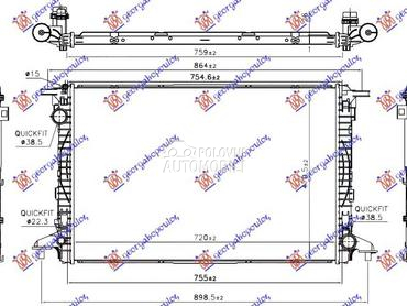 HLADNJAK MOTORA 3.0 TDi DIZEL za Audi A5 od 2016. do 2019. god.