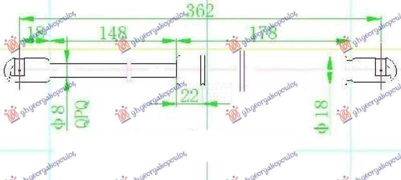 AMORTIZER GEPEK STAKLA (362L-1