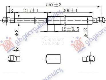 AMORTIZER GEPEK VRATA (557L-52 za Hyundai Santa Fe od 2000. do 2005. god.