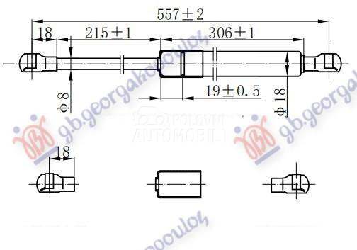 AMORTIZER GEPEK VRATA (557L-52
