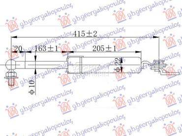 AMORTIZER GEPEK VRATA (415L-47 za Kia Sportage od 1995. do 2004. god.