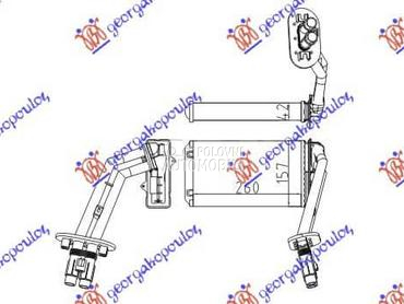GREJAC KABINE (260x157x42) za Renault Laguna od 1998. do 2000. god.