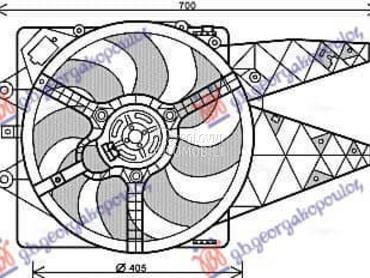 VENTILATOR KOMPLET (1.4cc... za Fiat Bravo od 2007. do 2014. god.